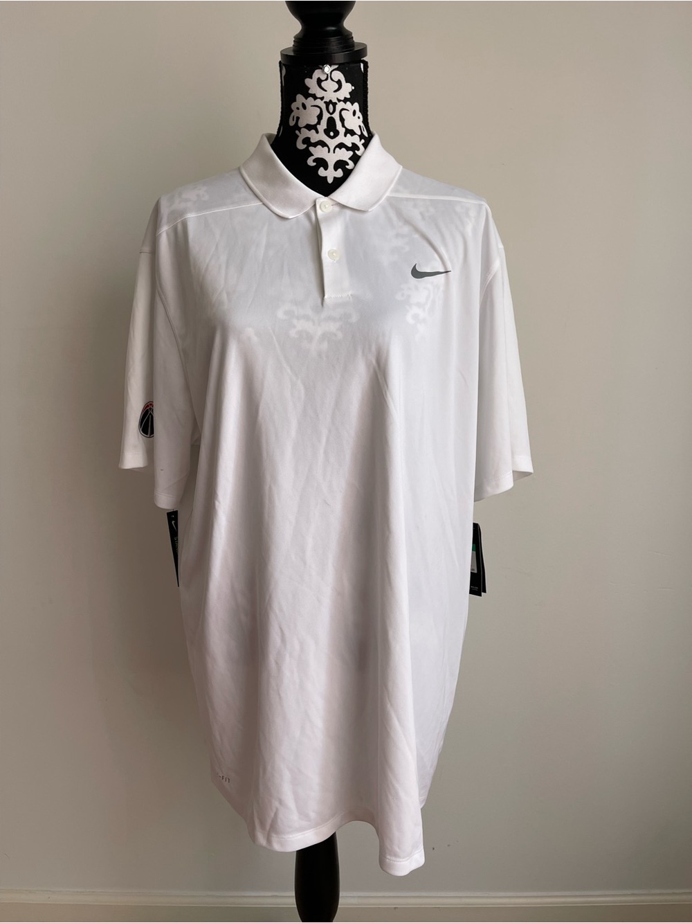 Nike White Men's Polo with Subtle Swoosh